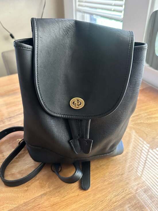 Coach Handbags - Vintage Coach 9960 Black Leather Mini Daypack Backpack